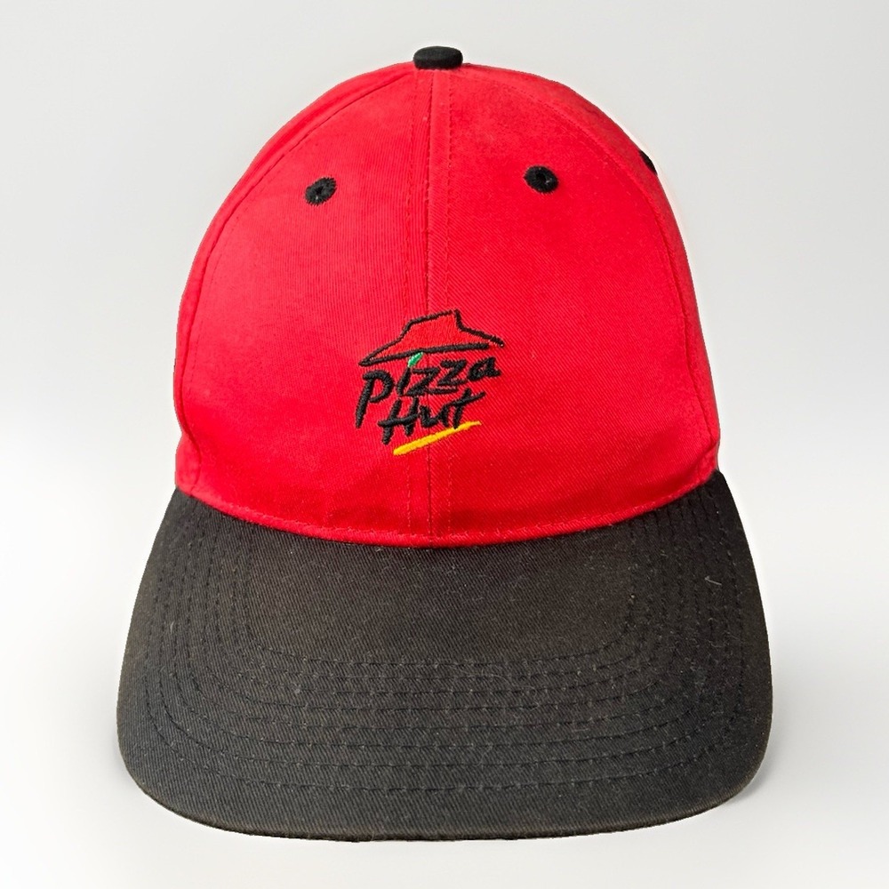 Vintage Pizza Hut Embroidered Worker Employee Hat Red Vtg USA 90s Y2k Restaurant